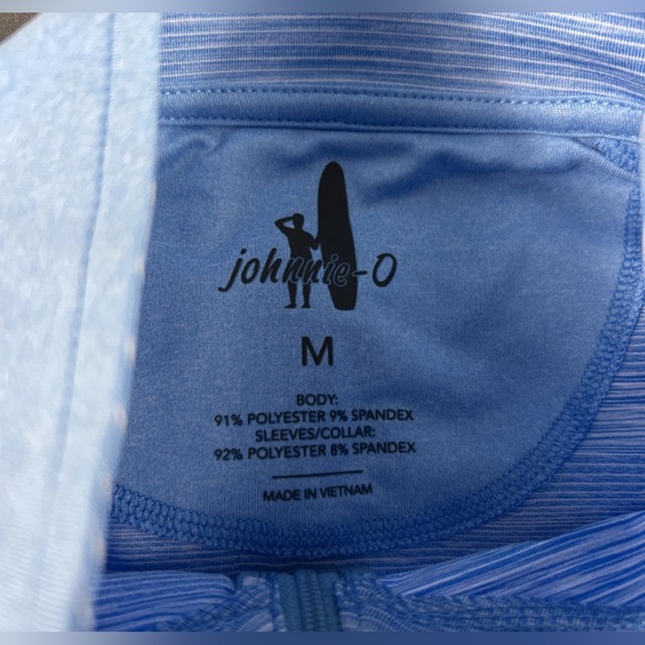 johnnie-O Golf Pullover Bert 1/4 Zip Malibu Blue Polyester Spandex - Picture 3 of 5